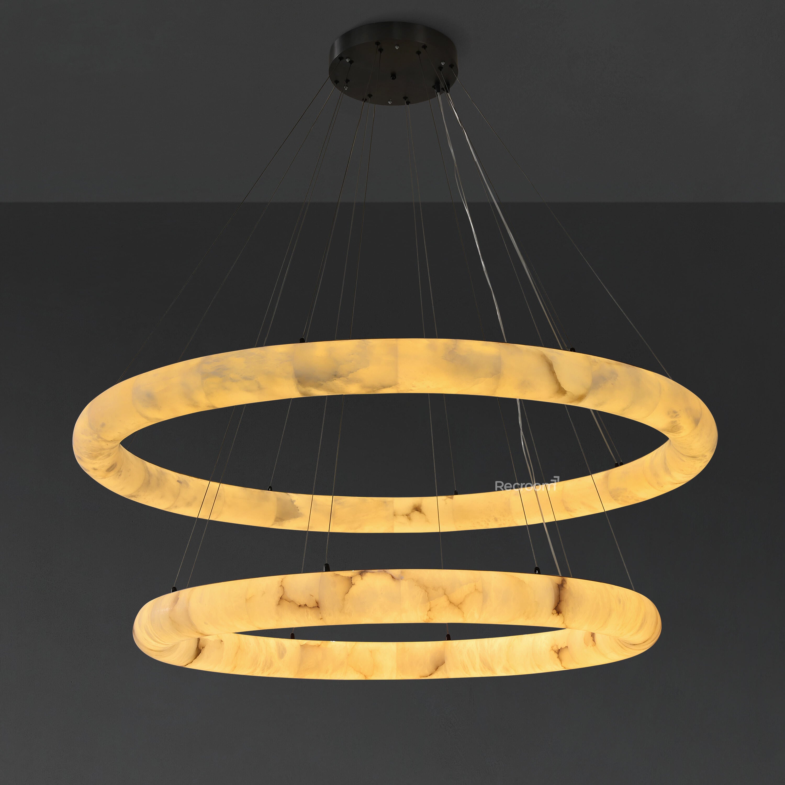 Rivager Lisse Two-Tiered Round Chandelier 61" - Zonesus