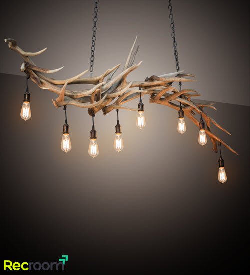 69" Long Antlers Elk 8 Light Oblong Chandelier - Zonesus