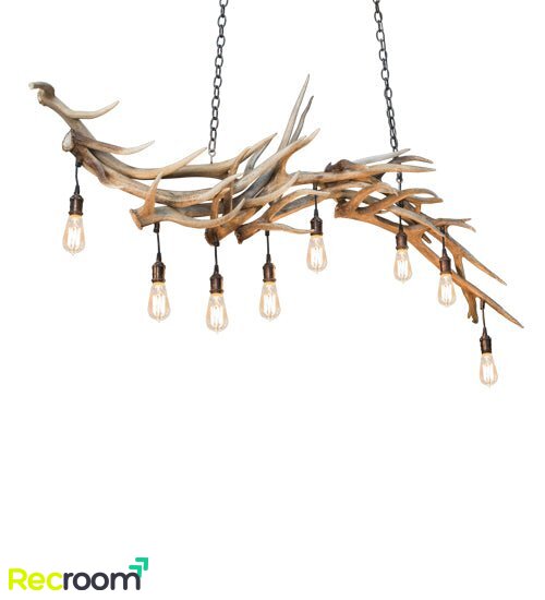 69" Long Antlers Elk 8 Light Oblong Chandelier - Zonesus