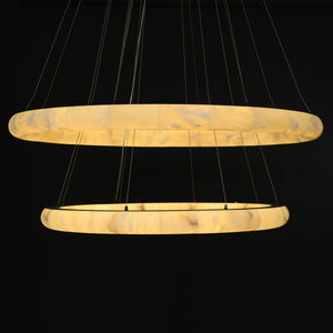 Rivager Lisse Two-Tiered Round Chandelier 61" - Zonesus
