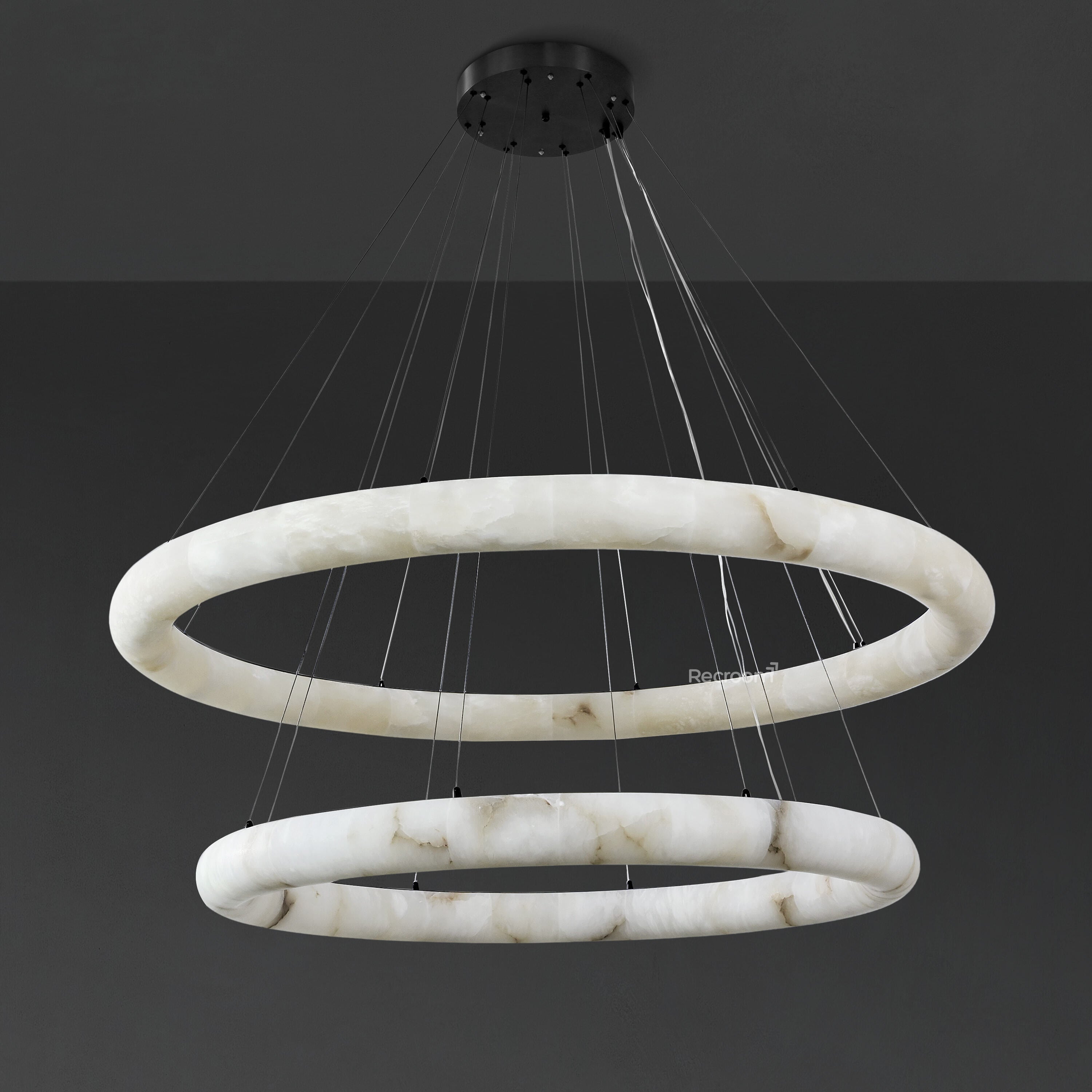 Rivager Lisse Two-Tiered Round Chandelier 61" - Zonesus