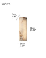 Brass Nature Stone Alabaster Hillside LED Flush Mount Wall Sconces 12" 18" Height