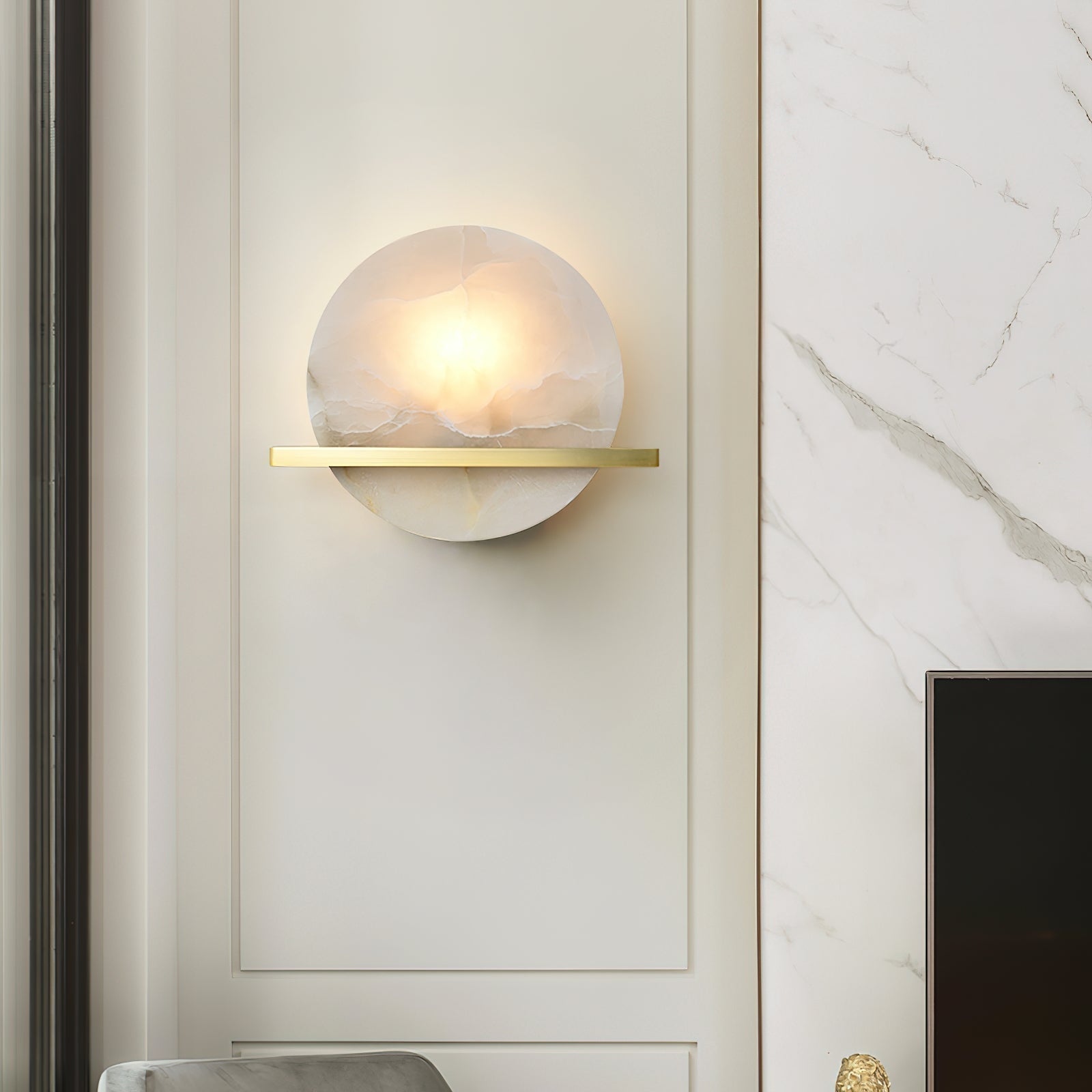 Savion Alabaster Wall Lamp - Zonesus