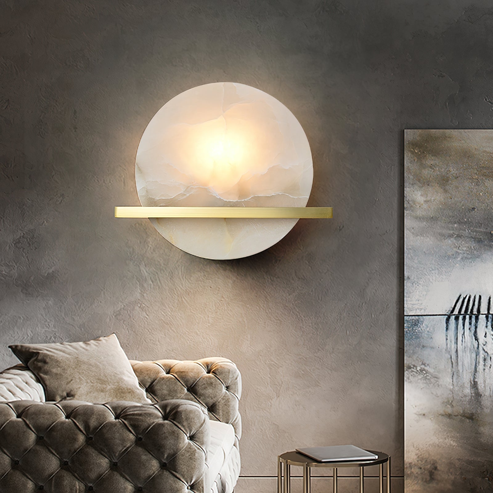 Savion Alabaster Wall Lamp - Zonesus