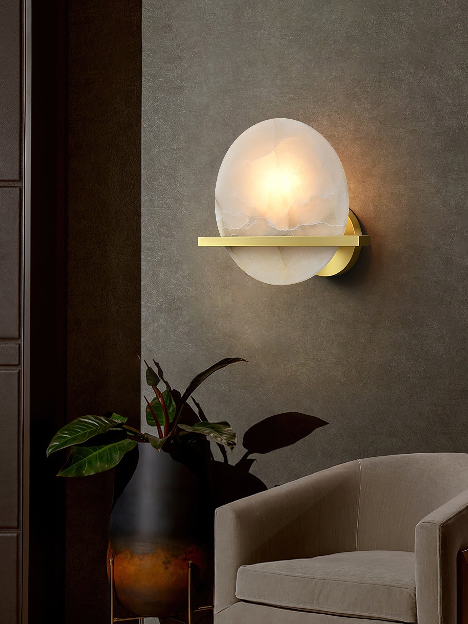 Savion Alabaster Wall Lamp - Zonesus
