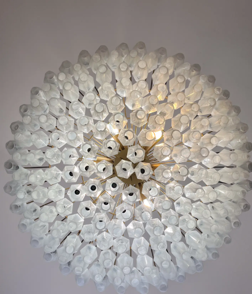 Murano Chandelier – Poliedri – 185 glass – White Alabaster - Zonesus