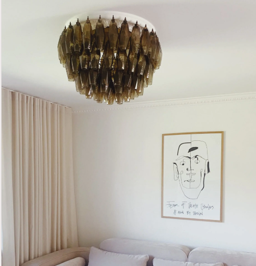 Murano Chandelier – Poliedri – 84 glasses – Dark smoked - Zonesus