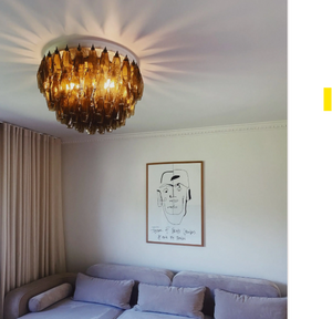 Murano Chandelier – Poliedri – 84 glasses – Dark smoked - Zonesus