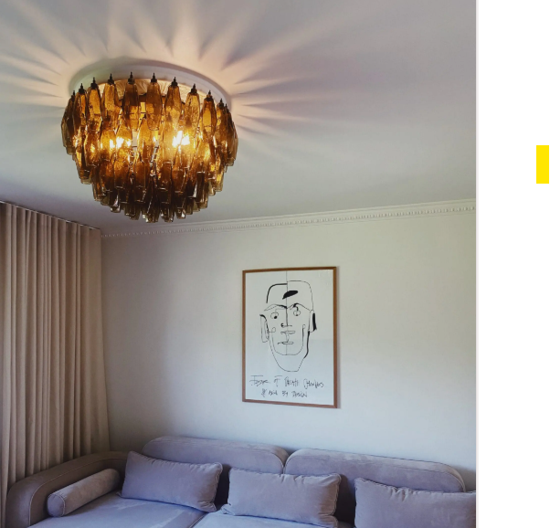 Murano Chandelier – Poliedri – 84 glasses – Dark smoked - Zonesus