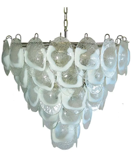 Murano Chandelier – 50 Lattimo glass – Transparent - Zonesus