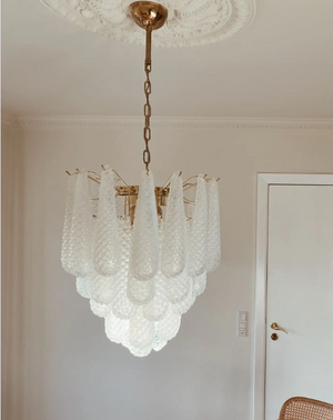Murano Chandelier – Drop – 41 glasses – Opalino - Zonesus