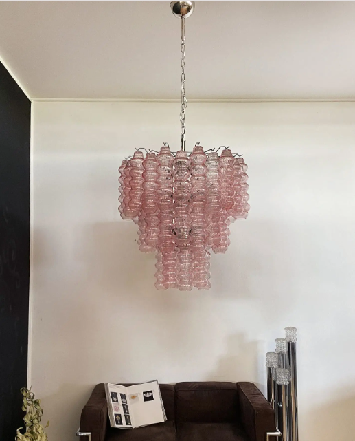 Murano Chandelier – Curva – Rosa – 48 tubes - Zonesus