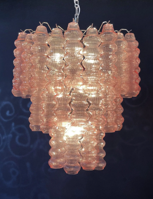 Murano Chandelier – Curva – Rosa – 48 tubes - Zonesus