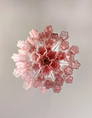 Murano Chandelier – 36 tubes – Alabaster Pink - Zonesus