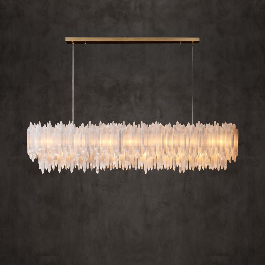 Shahida Selenite Rectangular Chandelier - Zonesus