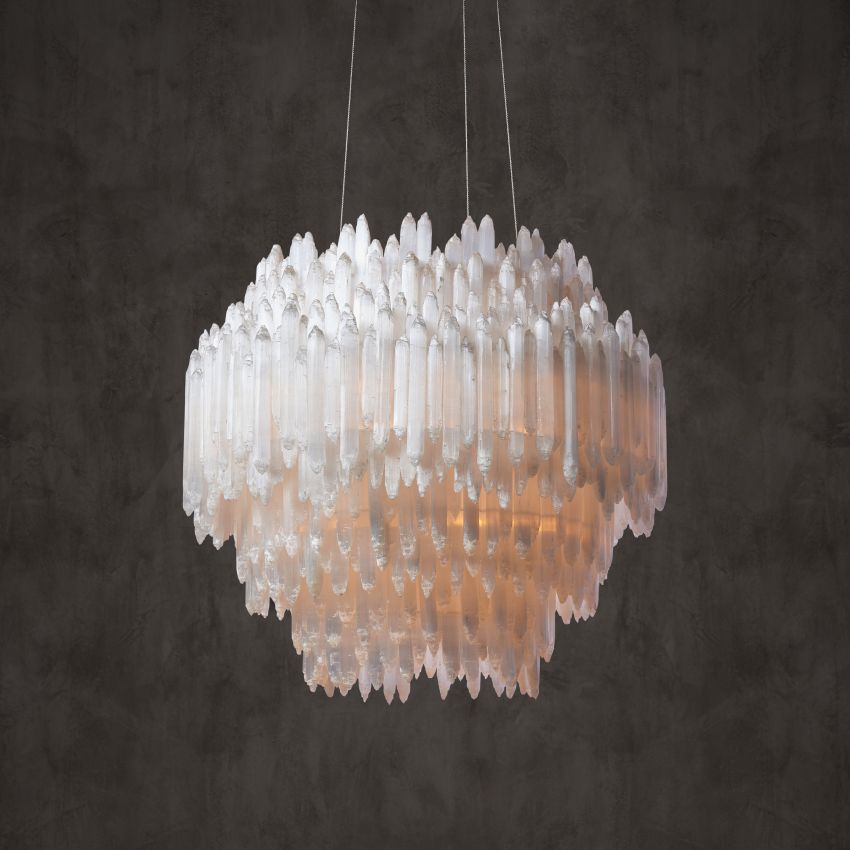 Shahida Selenite Round Chandelier - Zonesus