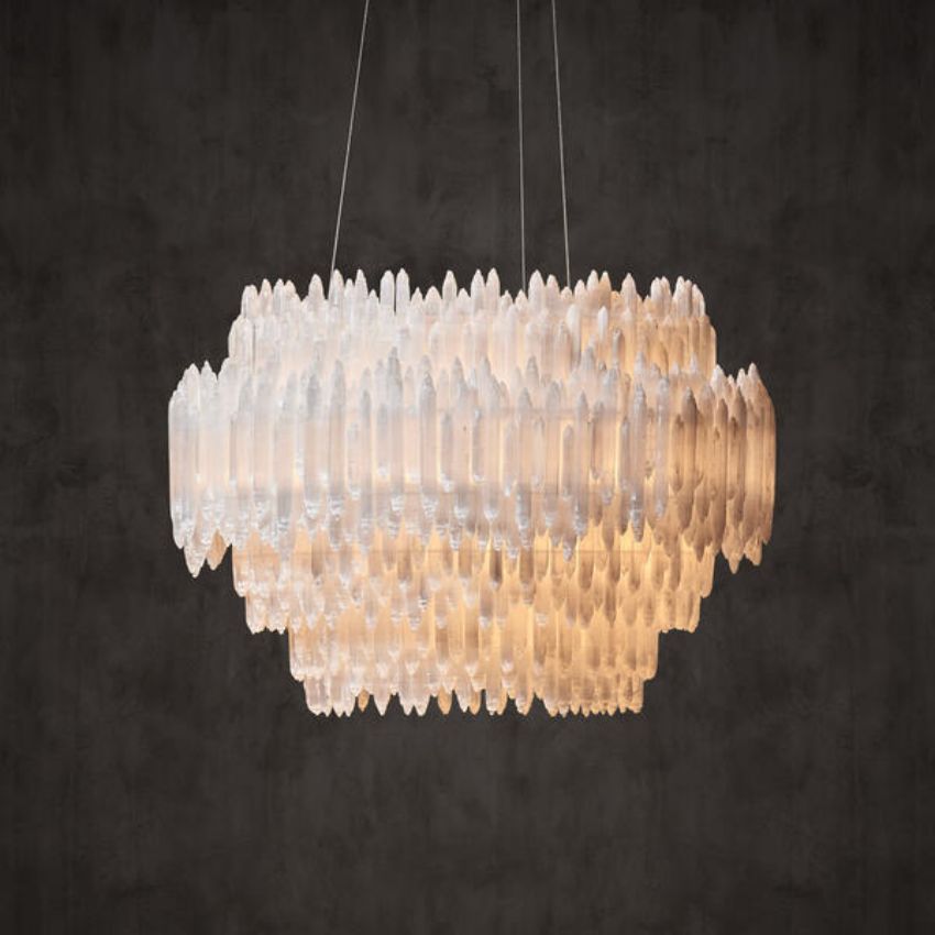 Shahida Selenite Round Chandelier - Zonesus