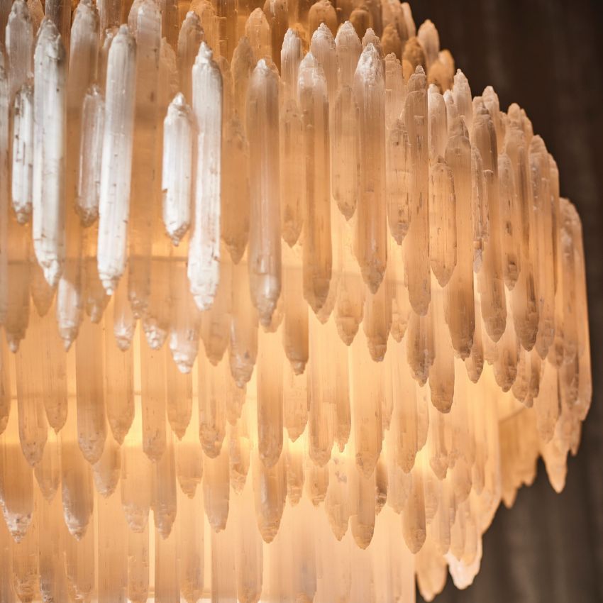Shahida Selenite Round Chandelier - Zonesus