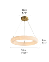 Modern Round Pendant Lamp Ring Circle Ceiling Light Alabaster Lighting Warm White