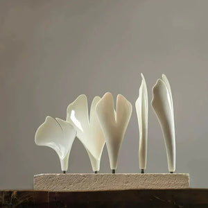 Ceramic Ginkgo Rings Linear Branch Chandelier - Zonesus