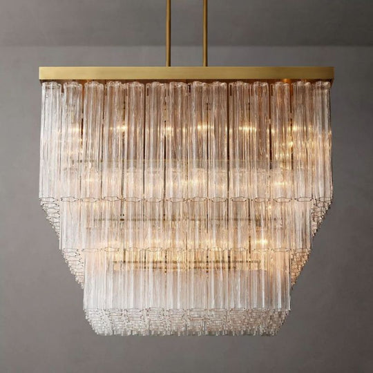 Cielloie Three Tier Square Chandelier 45" - Zonesus
