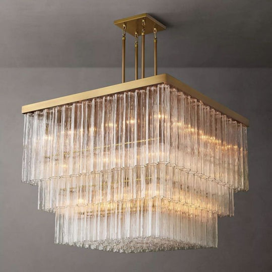 Cielloie Three Tier Square Chandelier 45" - Zonesus