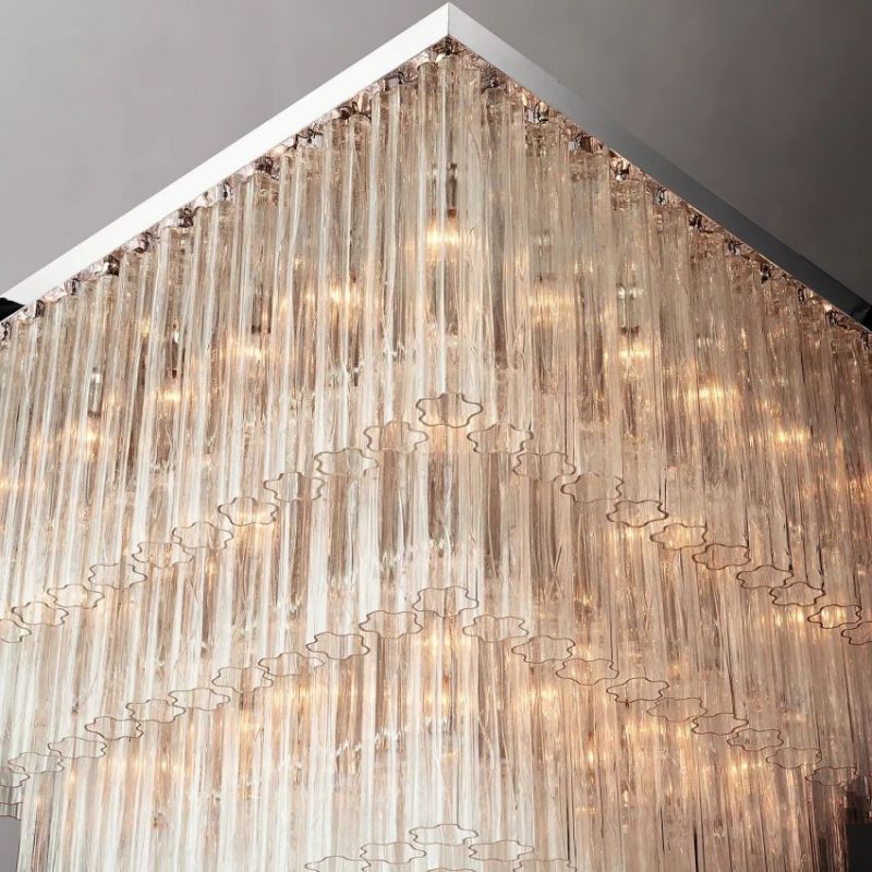 Cielloie Three Tier Square Chandelier 45" - Zonesus