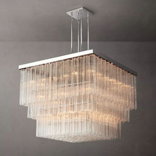Cielloie Three Tier Square Chandelier 45" - Zonesus