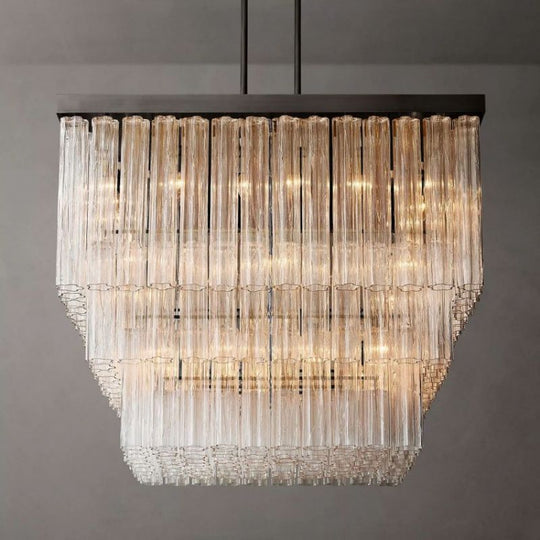 Cielloie Three Tier Square Chandelier 45" - Zonesus