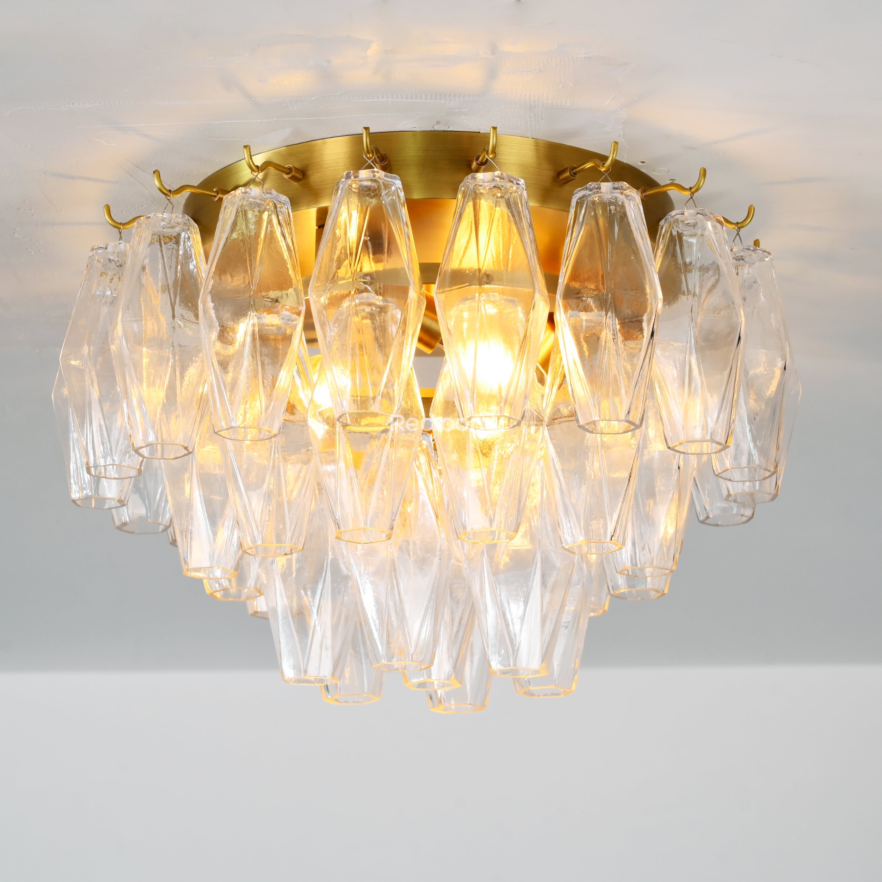 Chia Glass Round Flush Mount 17" - Zonesus
