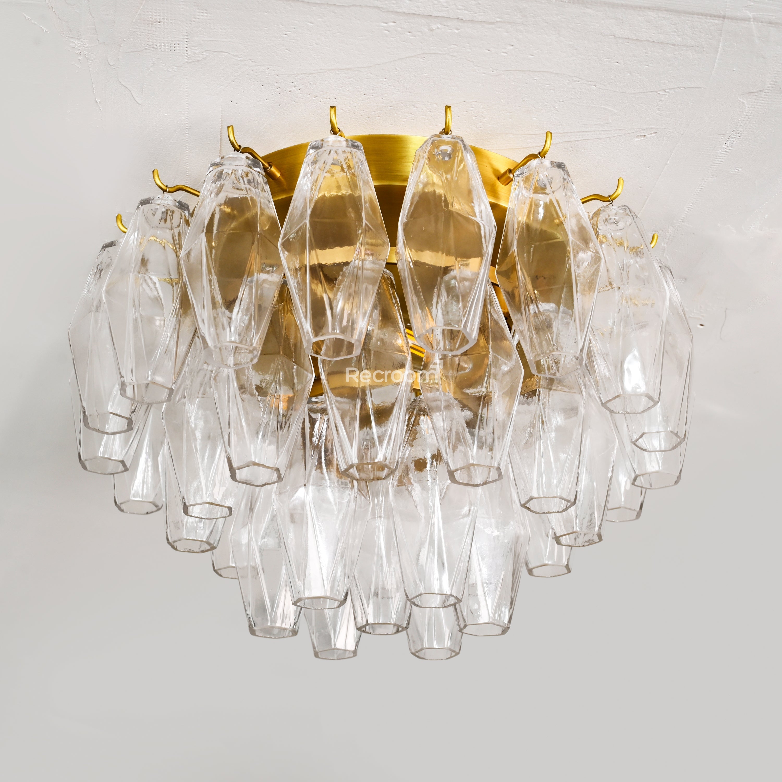 Chia Glass Round Flush Mount 17" - Zonesus