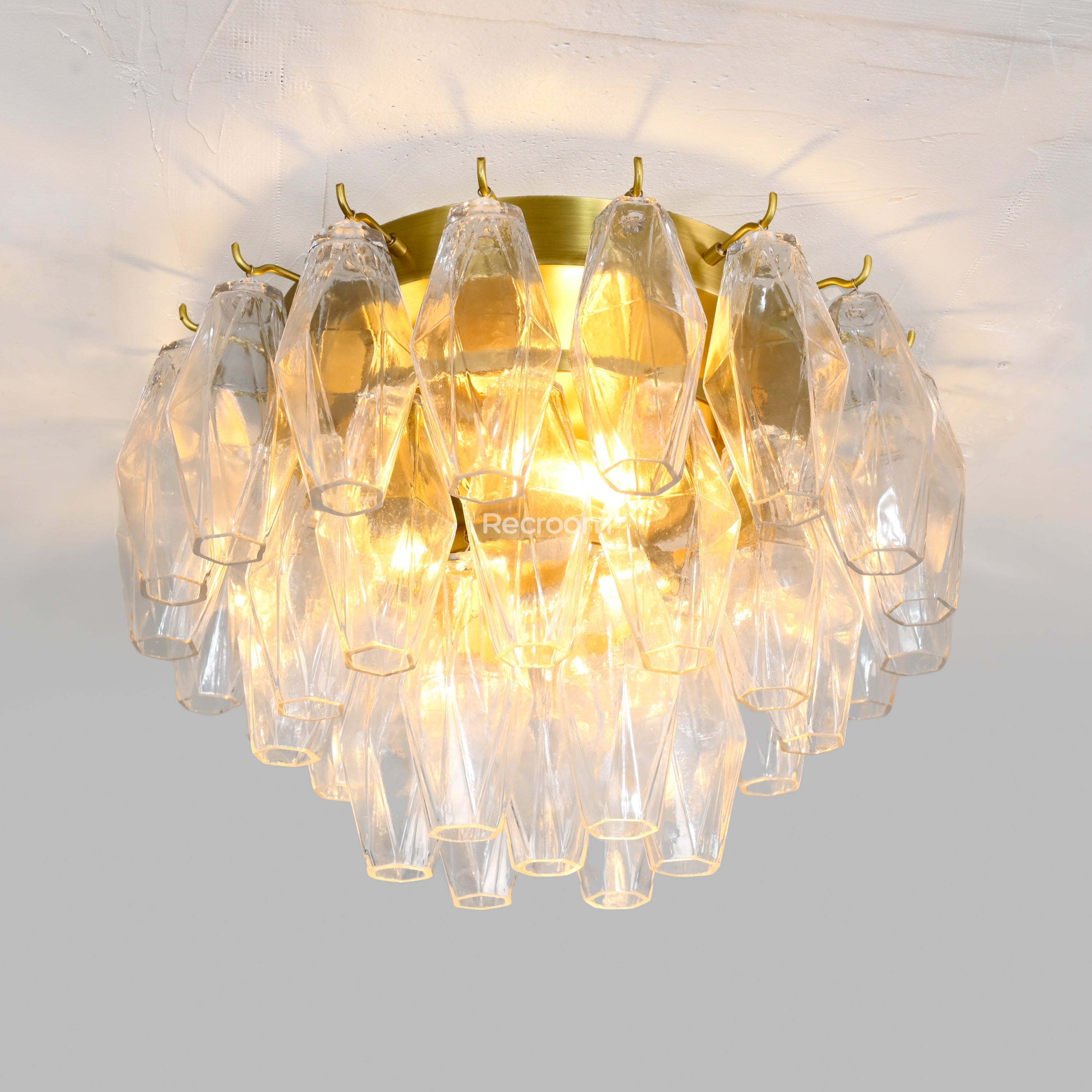Chia Glass Round Flush Mount 17" - Zonesus