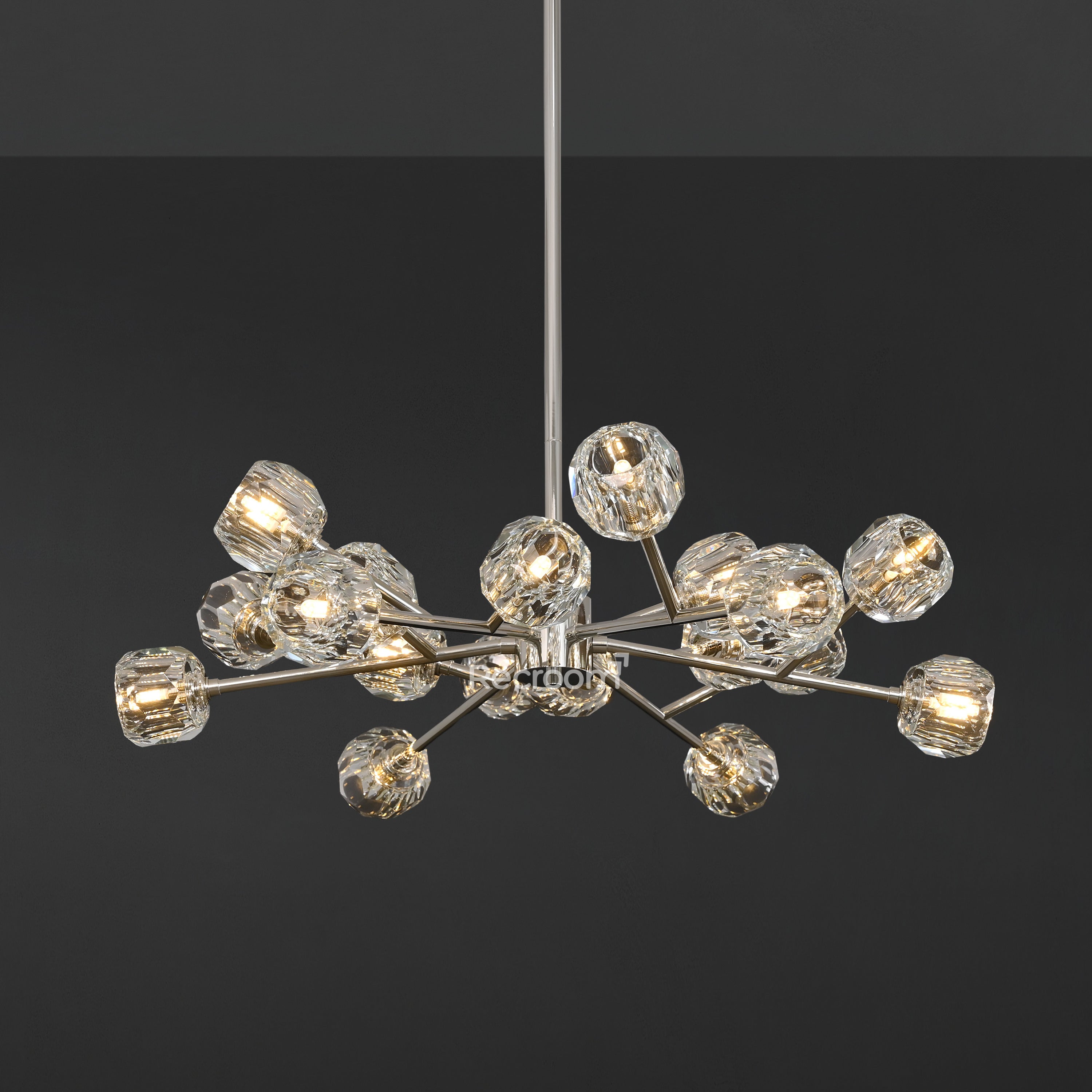 Boulew Crystal Glass Round Chandelier 36" - Zonesus