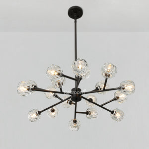 Boulew Crystal Glass Round Chandelier 36" - Zonesus