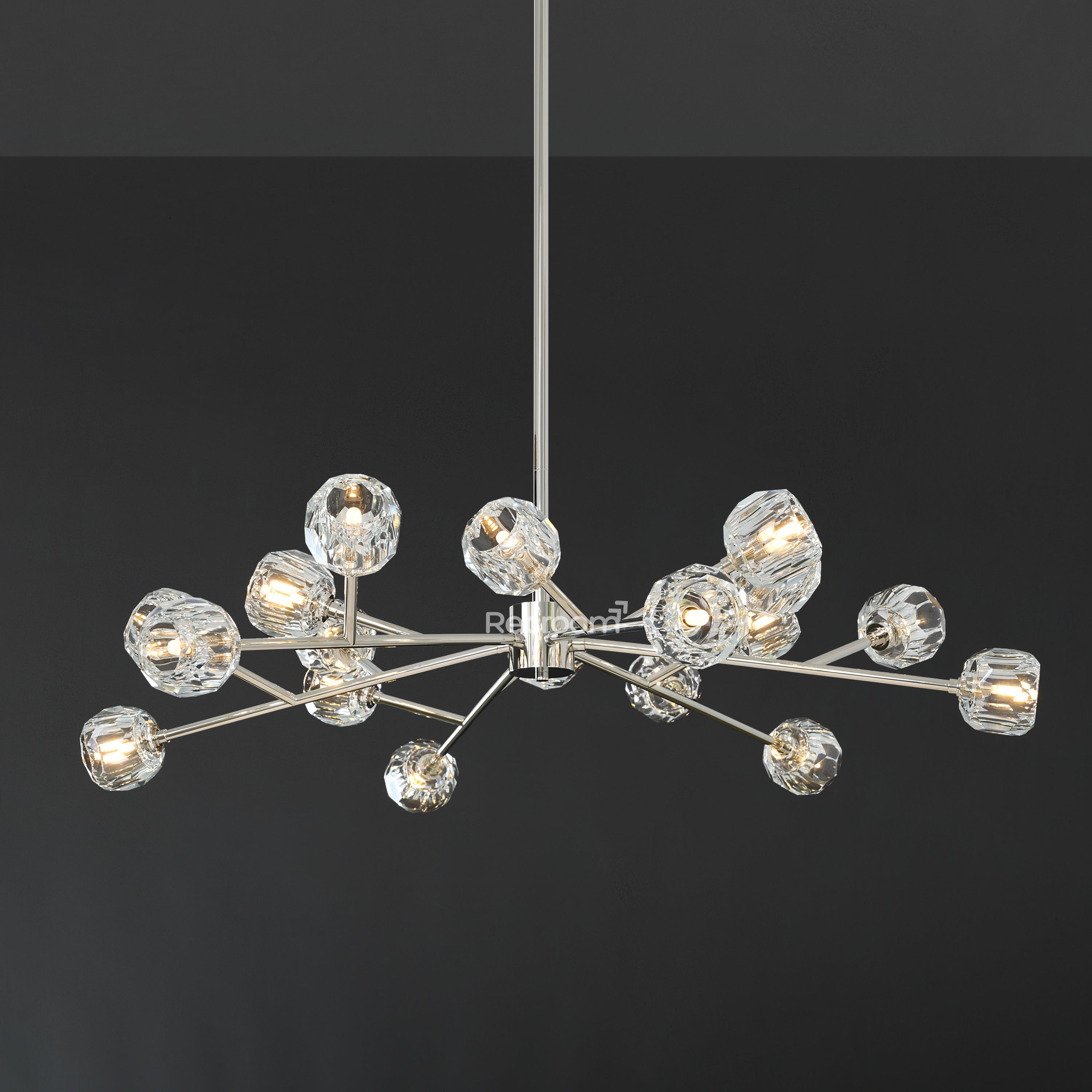 Boulew Crystal Glass Round Chandelier 48" - Zonesus