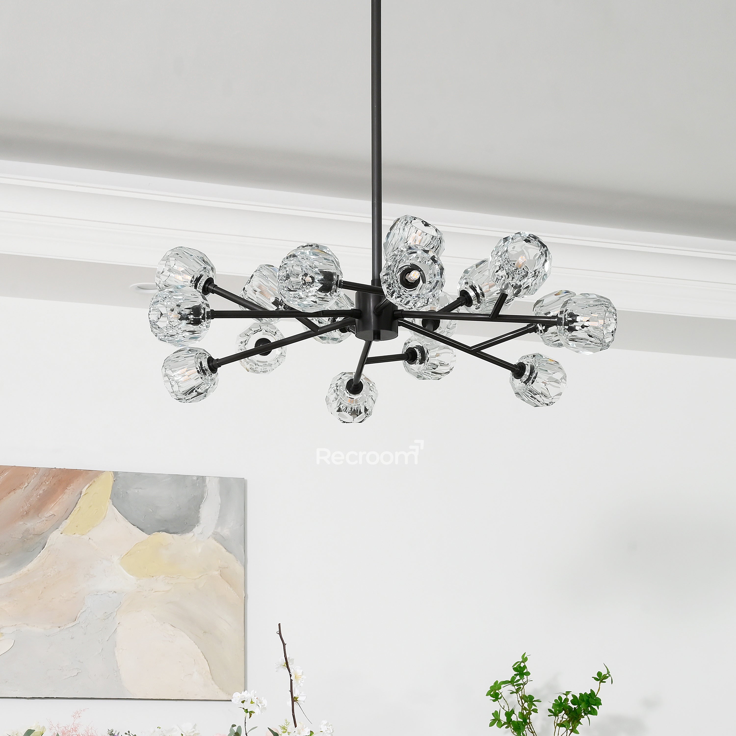 Boulew Crystal Glass Round Chandelier 36" - Zonesus