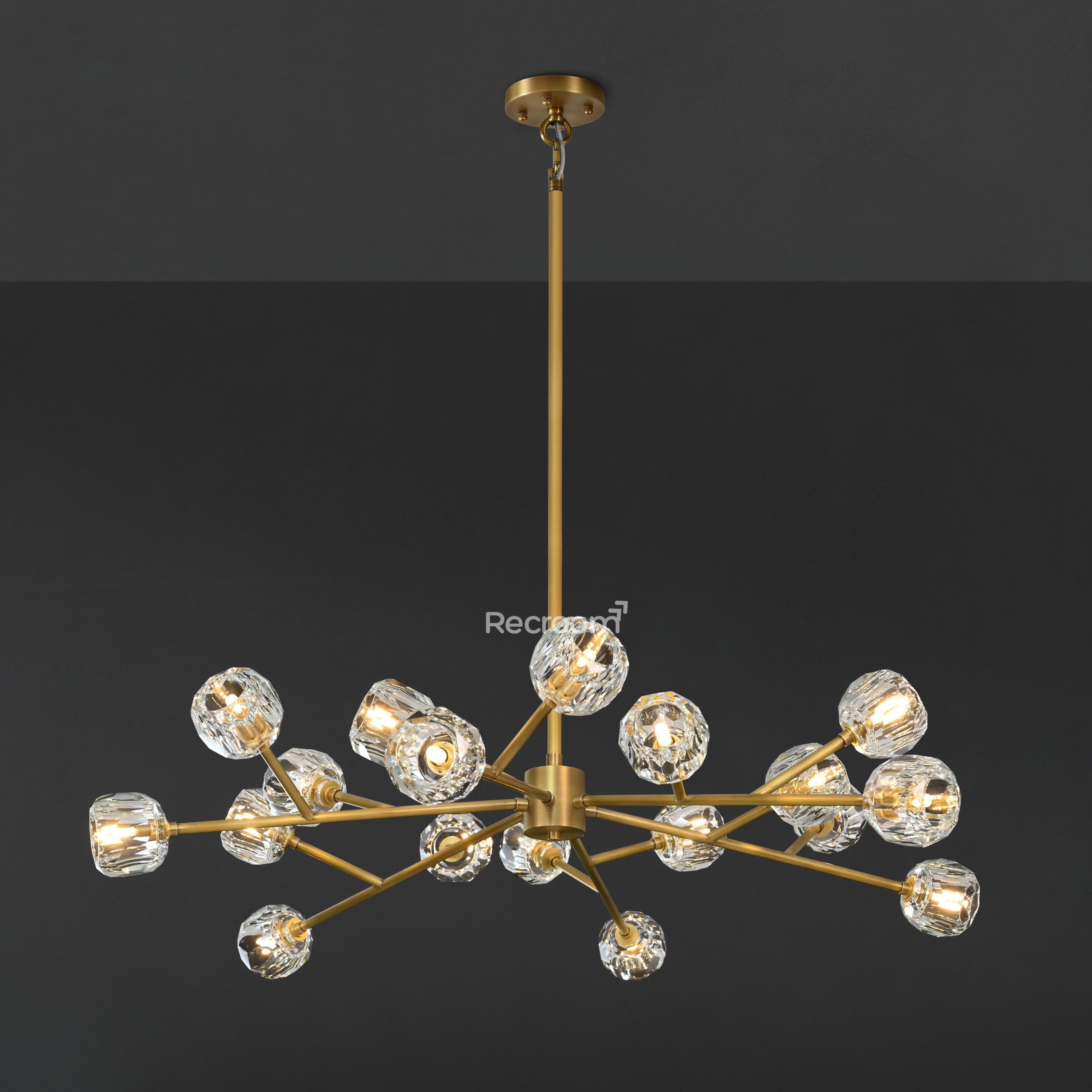 Boulew Crystal Glass Round Chandelier 48" - Zonesus