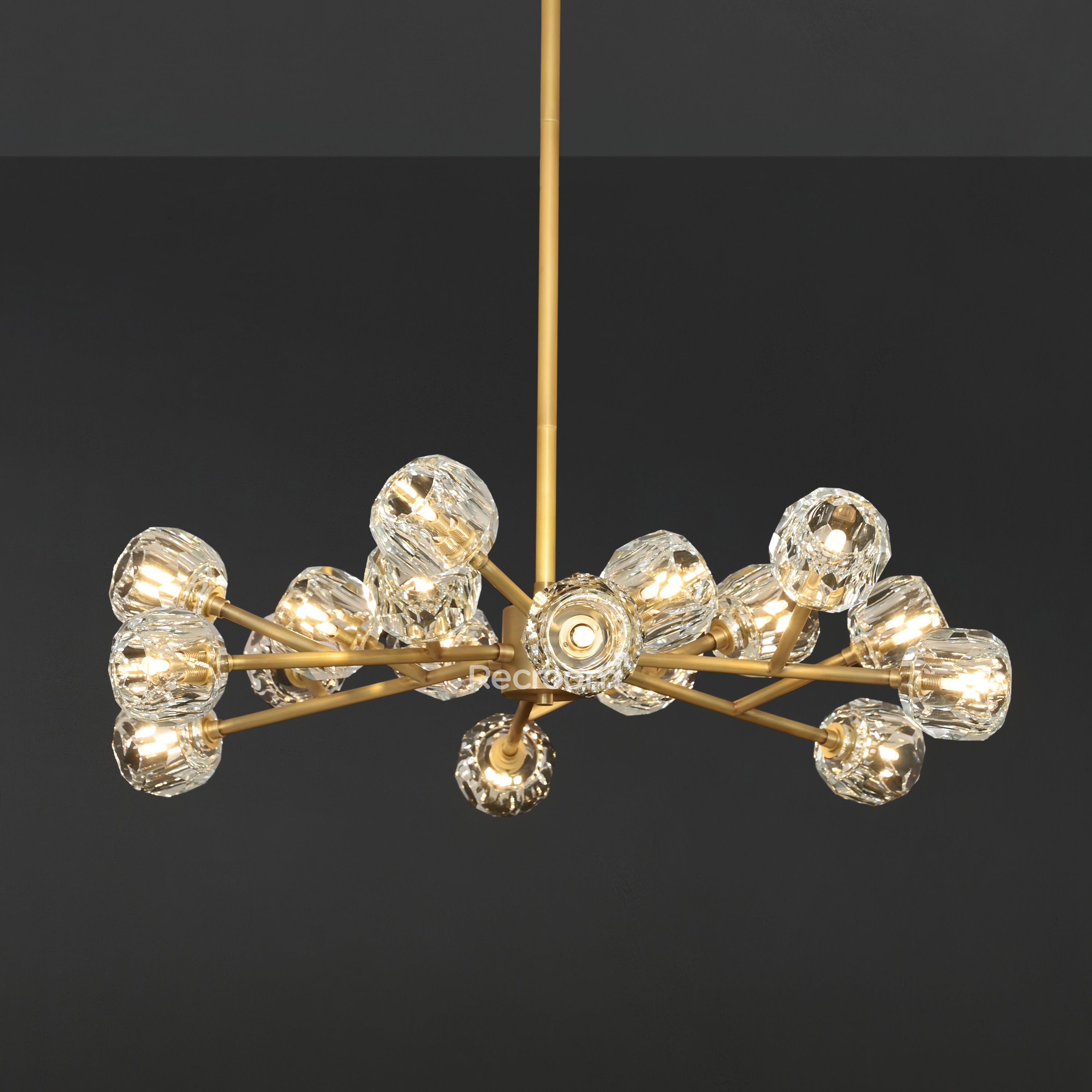 Boulew Crystal Glass Round Chandelier 36" - Zonesus