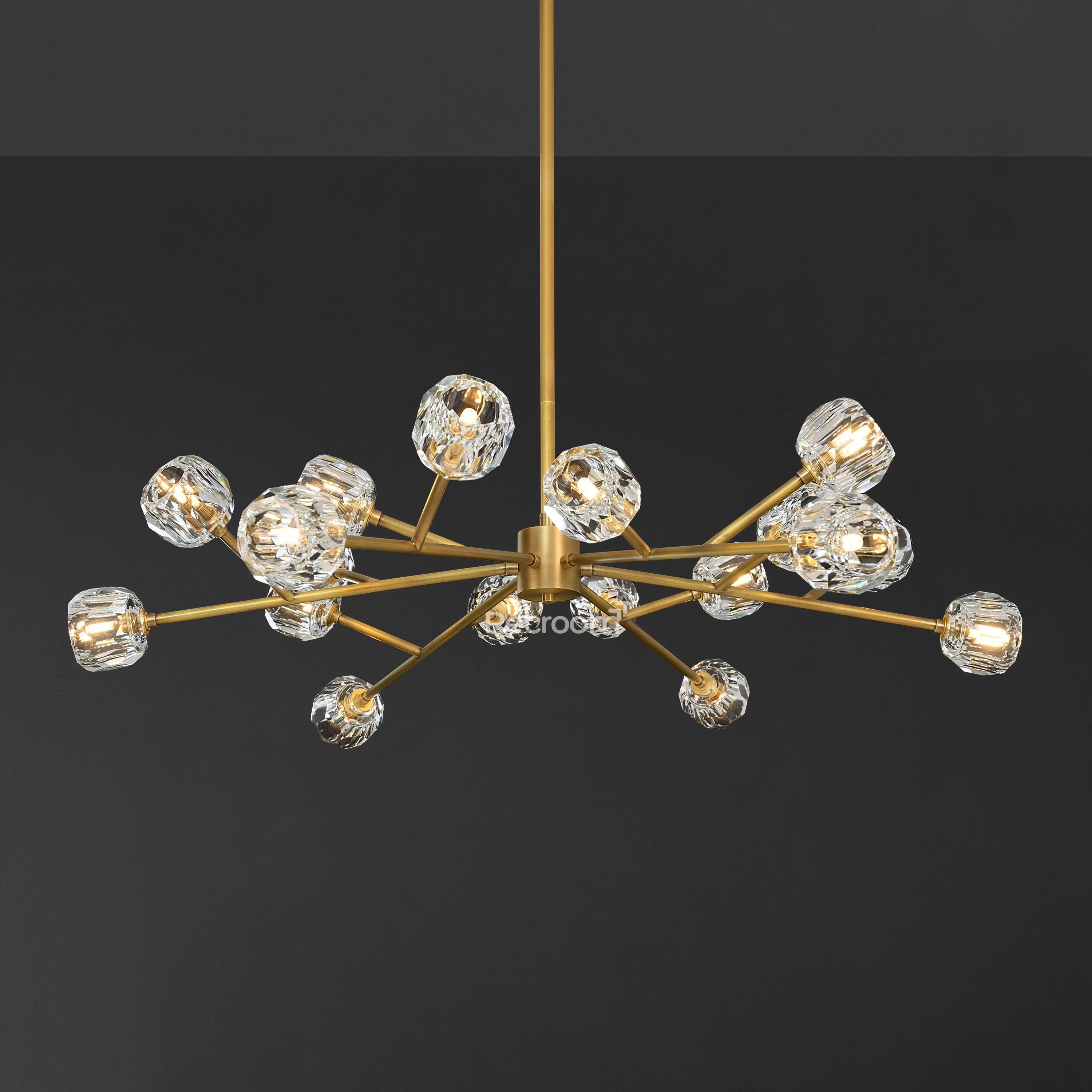 Boulew Crystal Glass Round Chandelier 48" - Zonesus