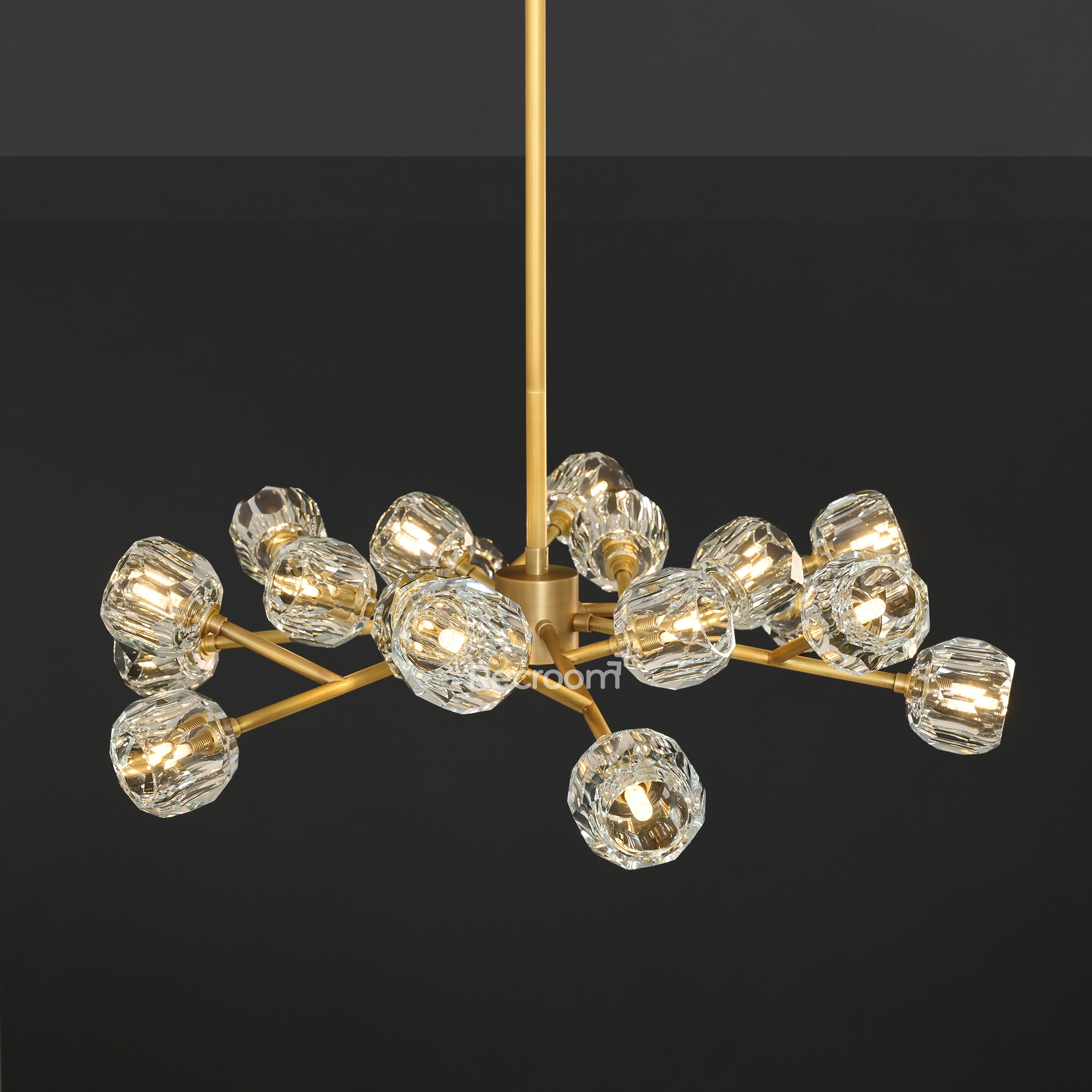 Boulew Crystal Glass Round Chandelier 36" - Zonesus