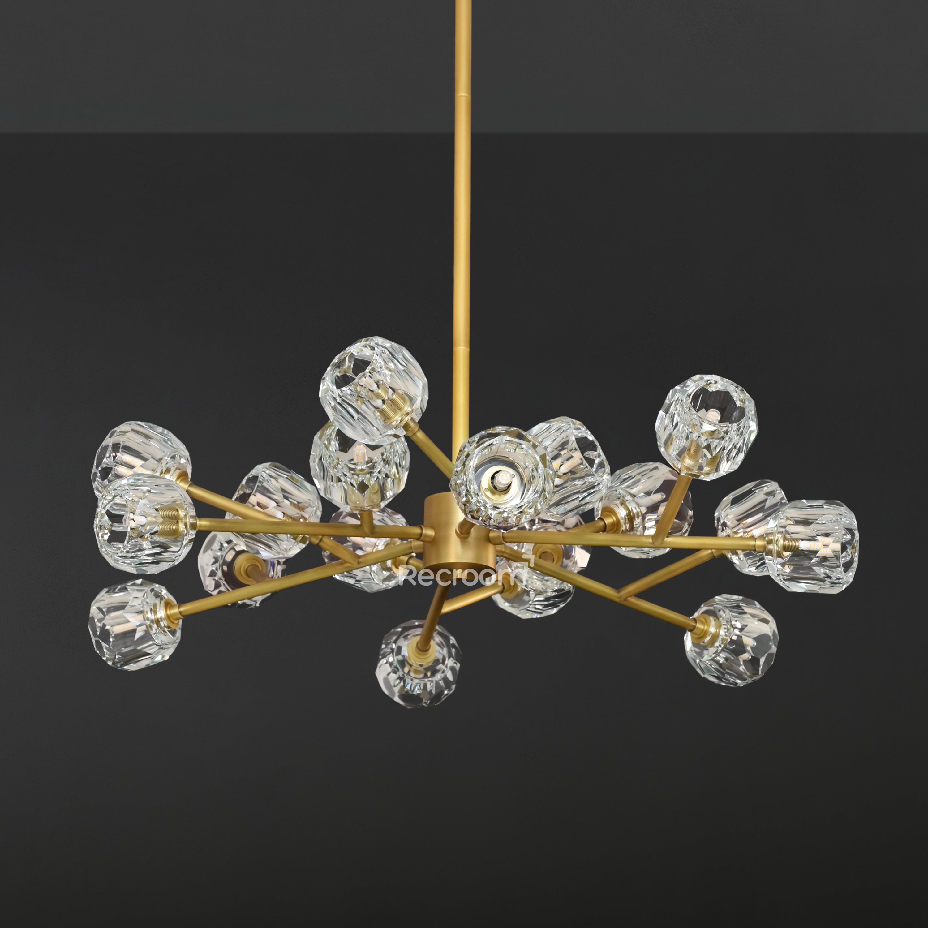 Boulew Crystal Glass Round Chandelier 36" - Zonesus