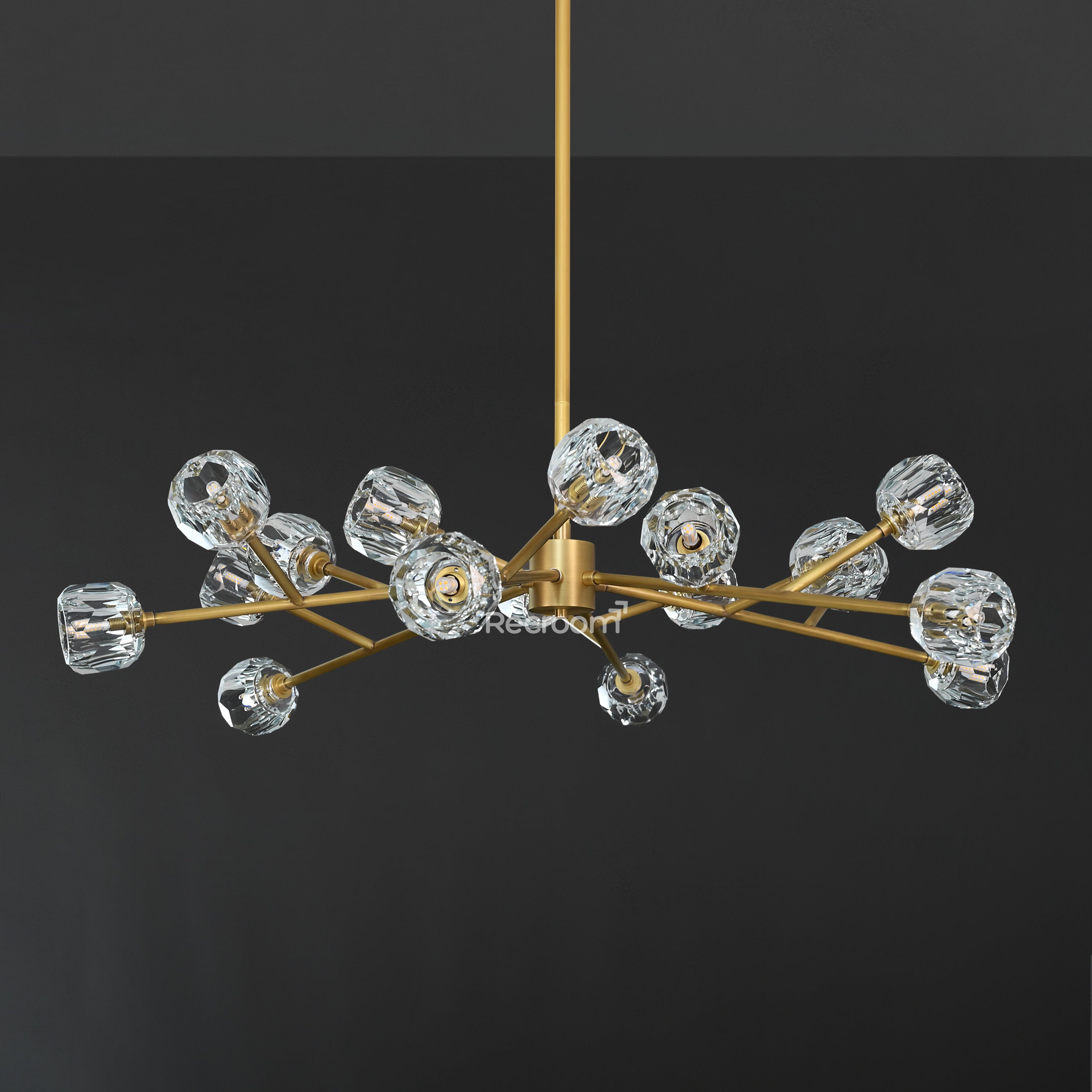 Boulew Crystal Glass Round Chandelier 48" - Zonesus