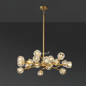 Boulew Crystal Glass Round Chandelier 36" - Zonesus