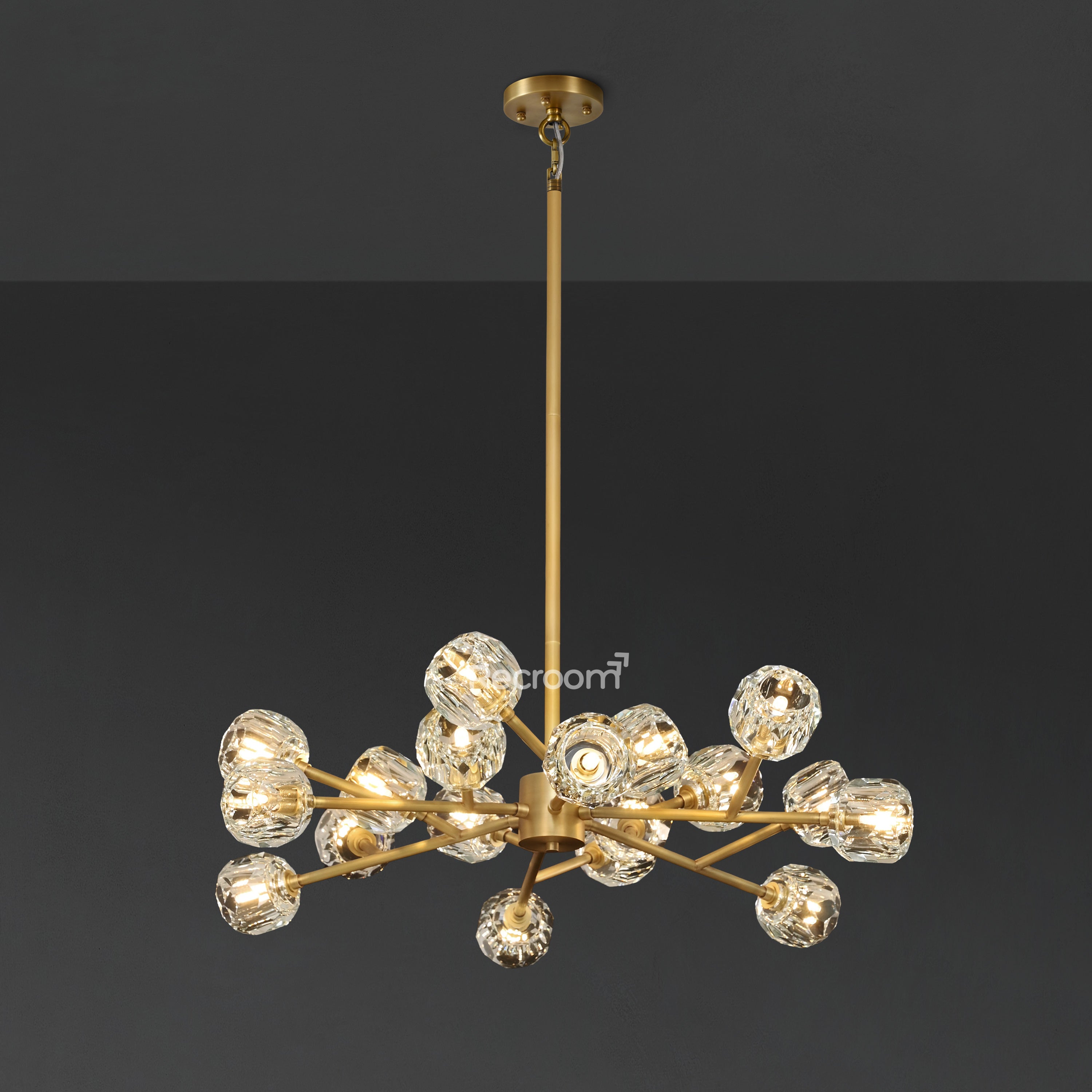 Boulew Crystal Glass Round Chandelier 36" - Zonesus