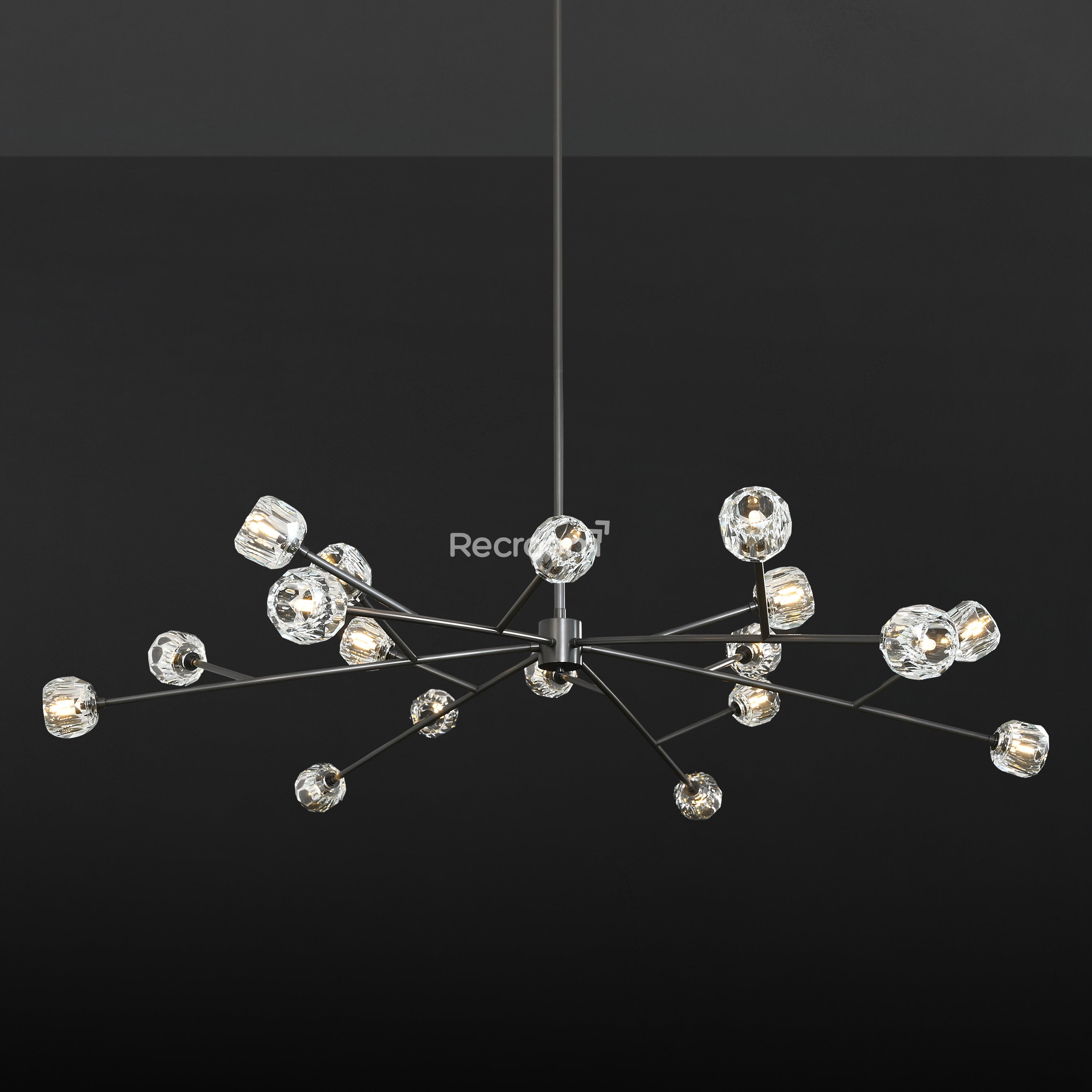 Boulew Crystal Glass Round Chandelier 72" - Zonesus