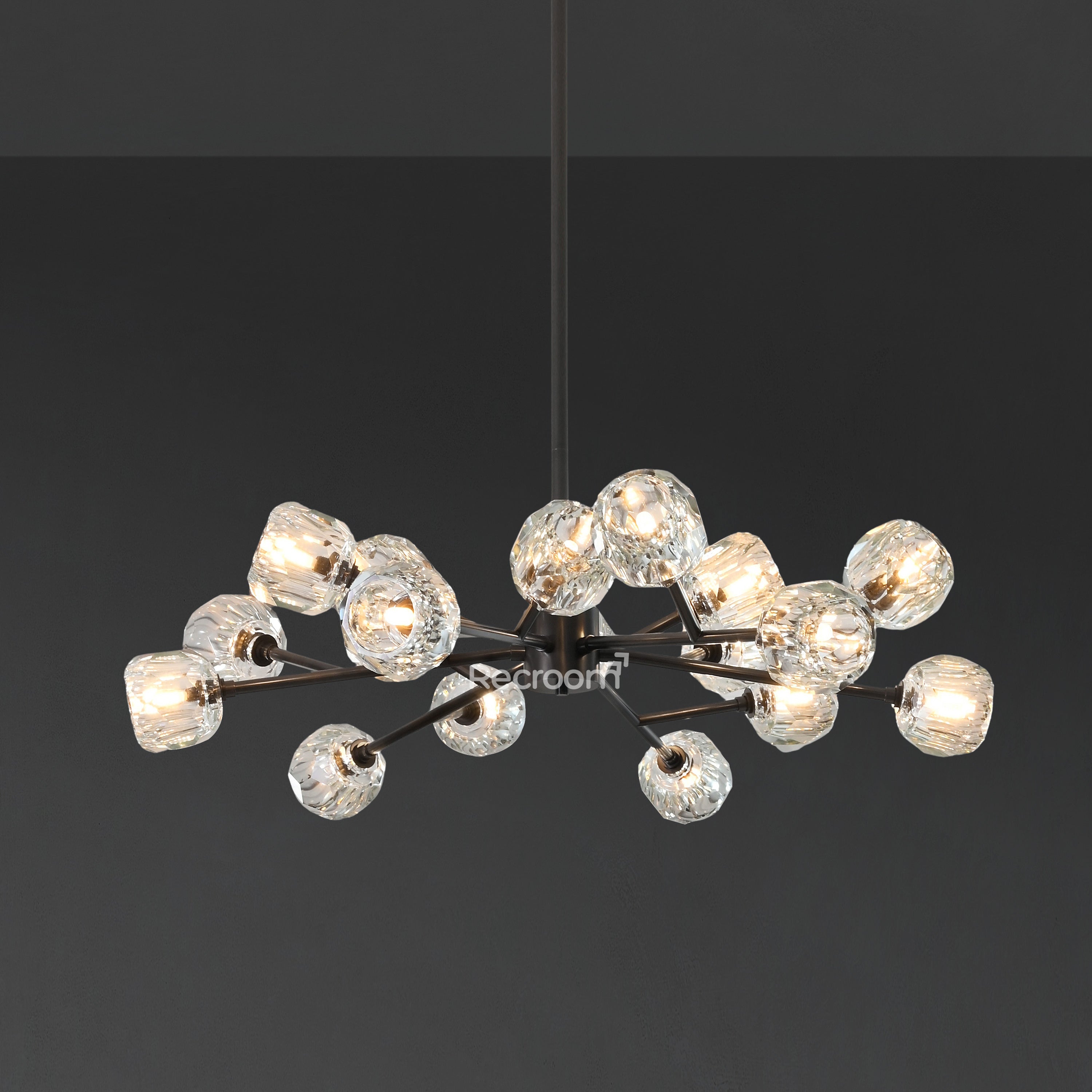 Boulew Crystal Glass Round Chandelier 36" - Zonesus