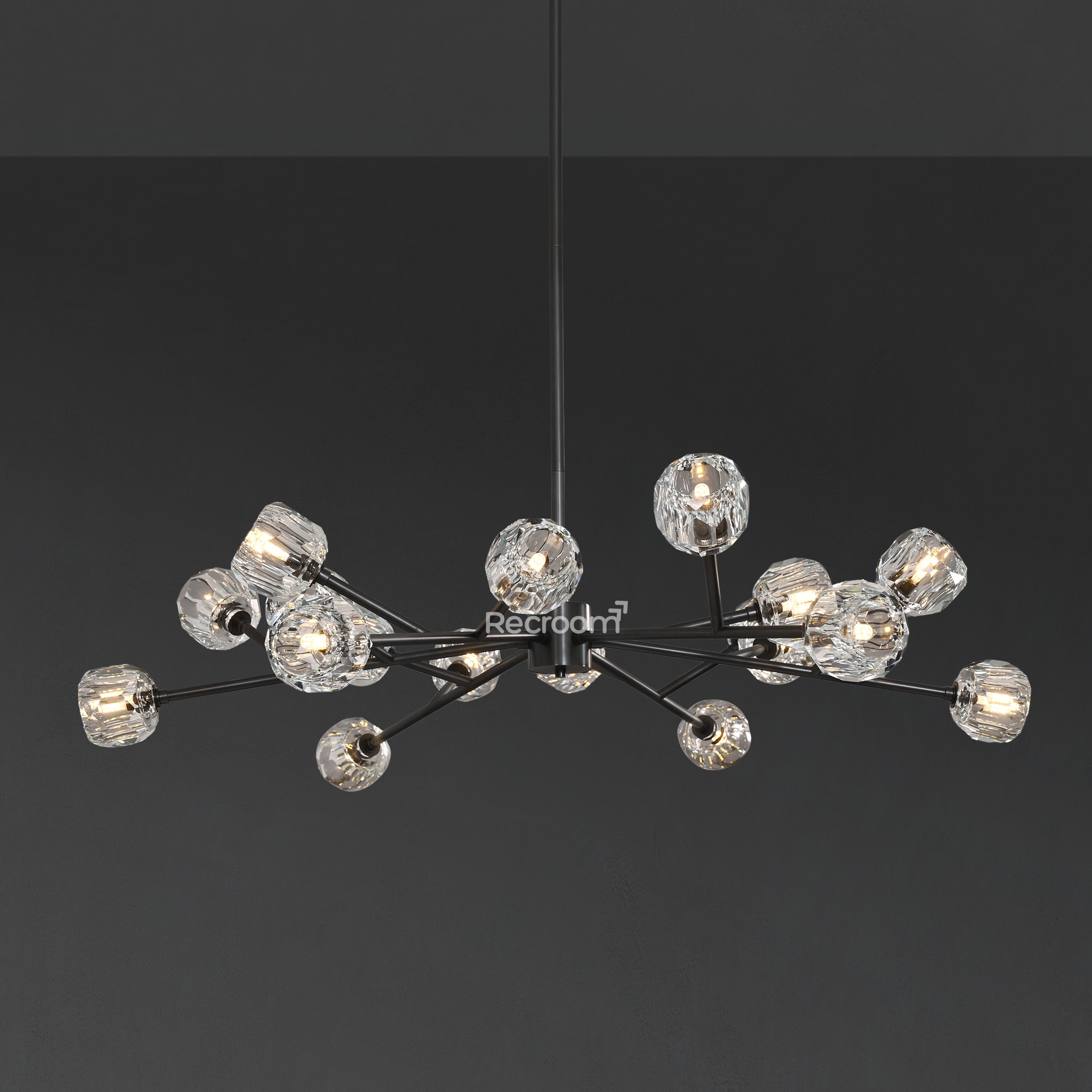 Boulew Crystal Glass Round Chandelier 48" - Zonesus