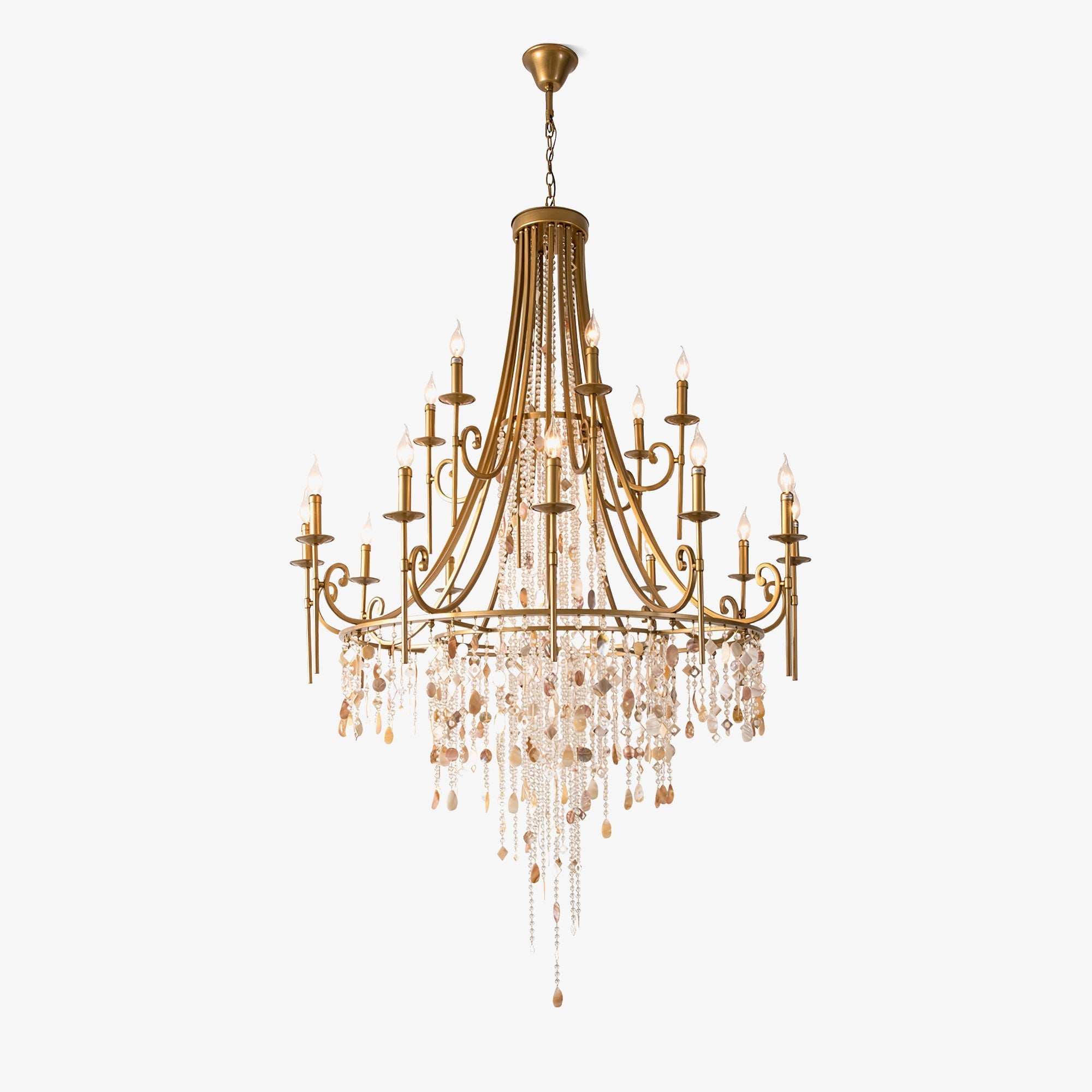 Tatum Lux Shell Crystal Chandelier - Zonesus