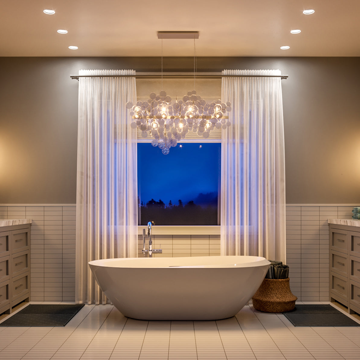 Mirella Trento Clustered Glass Linear Chandelier - Zonesus