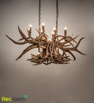 55" Long Antlers 10 Light Oblong Chandelier - Zonesus